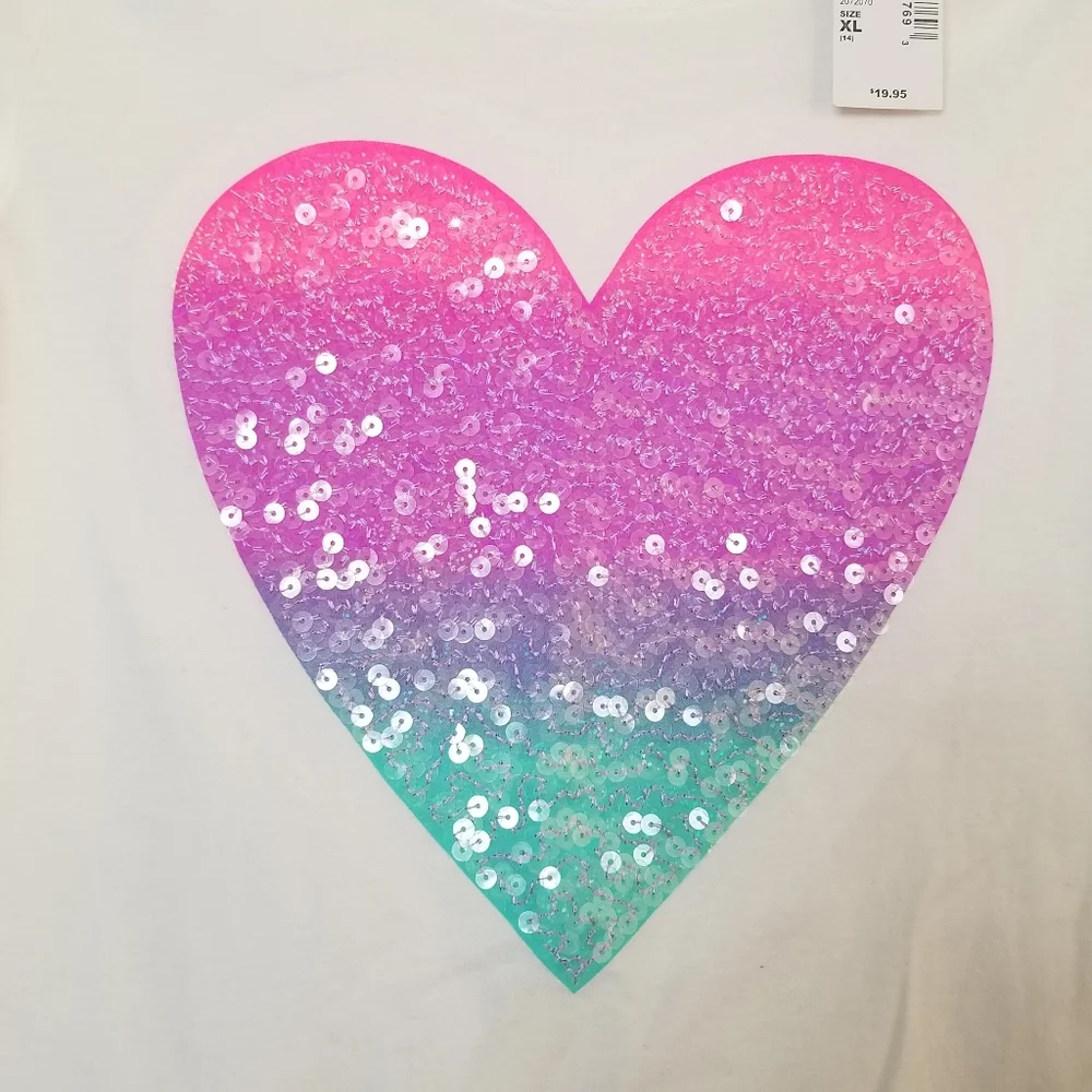 The Children's Place Sequin Heart Tee NEW